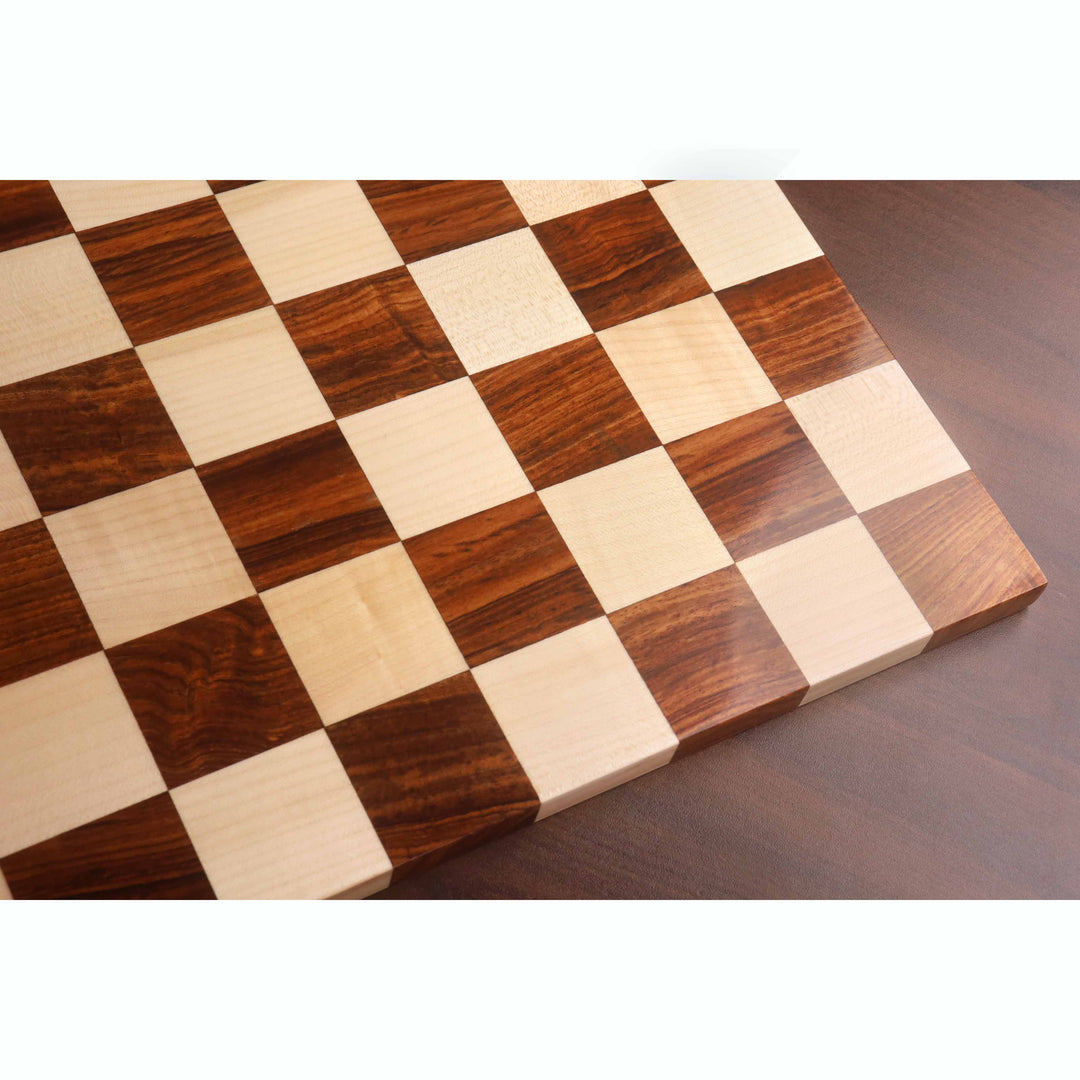 Borderless Hardwood End Grain Chess Board - Golden Rosewood & Maple-50 mm square