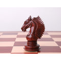 Exquisitely hand-carved bud rosewood Knight piece from the Gallant Knight luxury Staunton series.