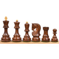 Slightly Imperfect 3.9" Russian Zagreb Chess Set- Chess Pieces Only - Weighted Golden Rosewood - Extra queens