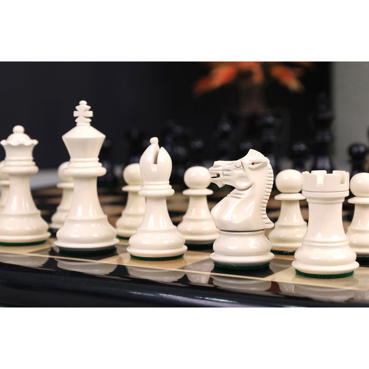 3.1" Pro Staunton Black & Ivory Painted Weighted Wooden Chess Set - Chess Pieces Only