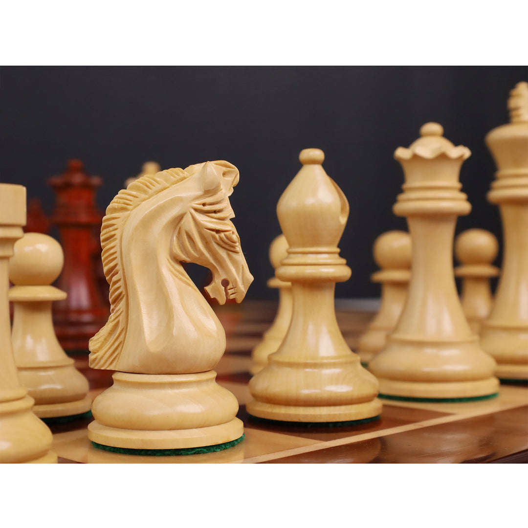 Repro 2016 Sinquefield Staunton Chess Set- Chess Pieces Only-Bud Rosewood-Triple Weight