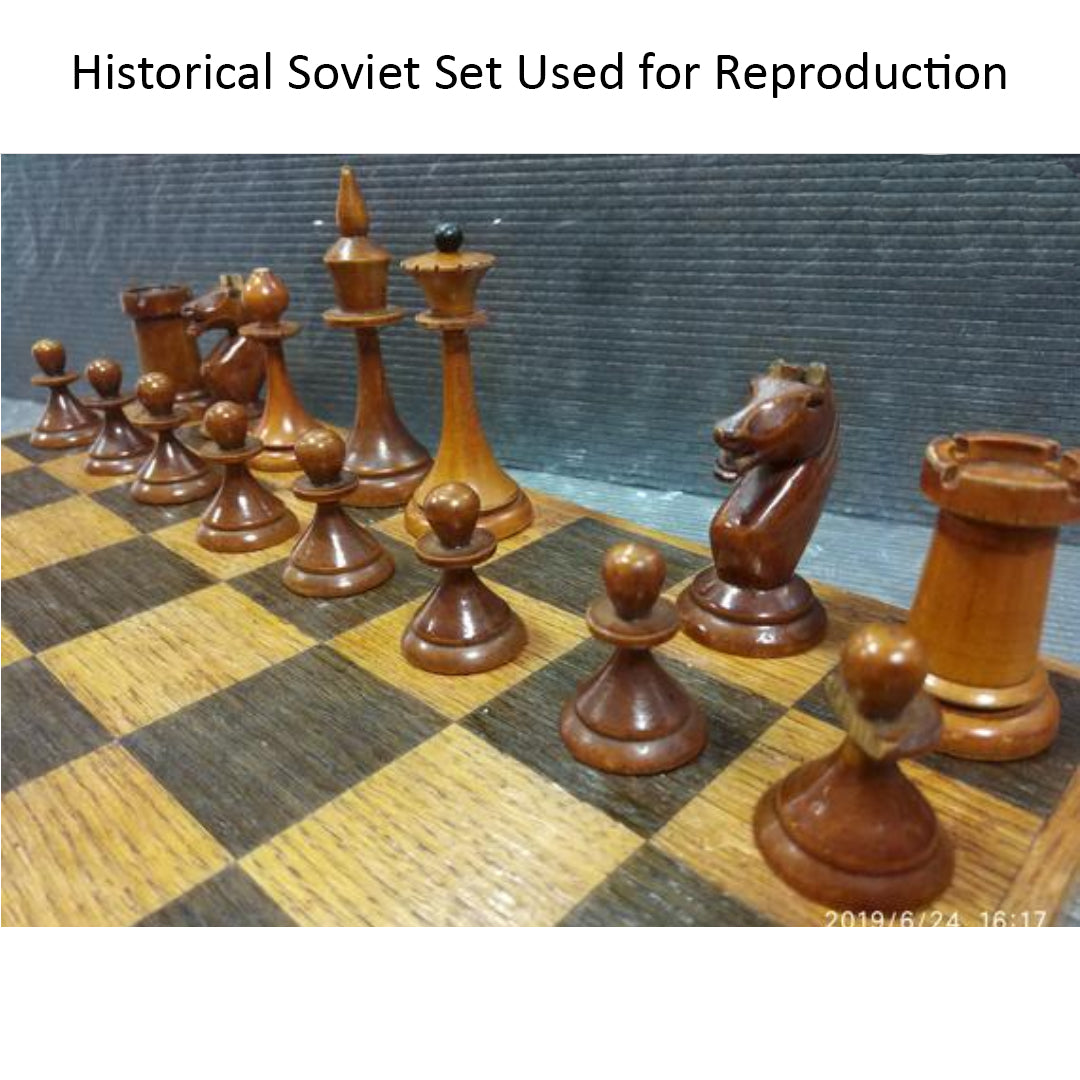 Slightly Imperfect 4.5" Circa 1960's Soviet Russian Chess Set - Chess Pieces Only-Double Weighted Boxwood - Warehouse Clearance - USA Shipping Only