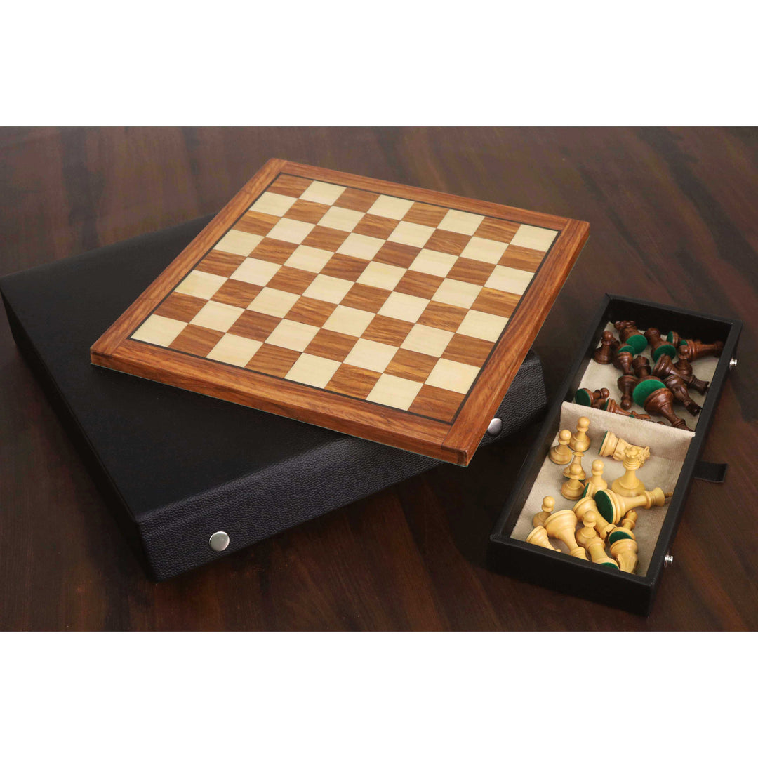 12” Minimalist Staunton Travel Chess Set – Elegant Non-Magnetic Gift Edition