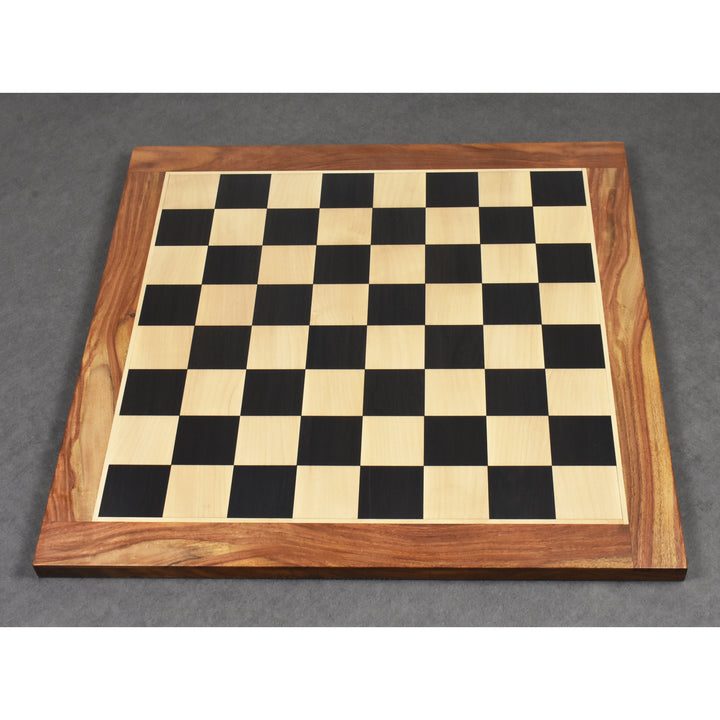 Alexandria Luxury Staunton Triple gewichtet Ebenholz Schachfiguren mit 23 "Ebenholz & Ahorn Holz Schachbrett - Sheesham Grenzen - Matt Finish
