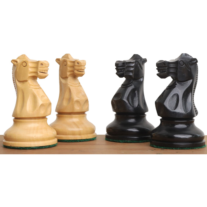 Slightly Imperfect 4.1" New Classic Staunton Wooden Chess Set - Chess Pieces Only-Weighted Ebonised Boxwood