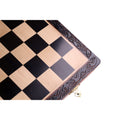 16" Laurel Series Burnt Carving Lacquered Staunton Chess Set – Magnetic Ebony & Maple Wooden Folding Board