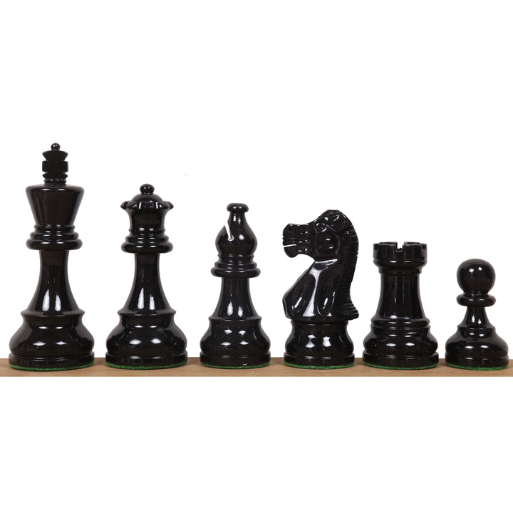 Black & Ivory White Painted Staunton Chess Pieces only set