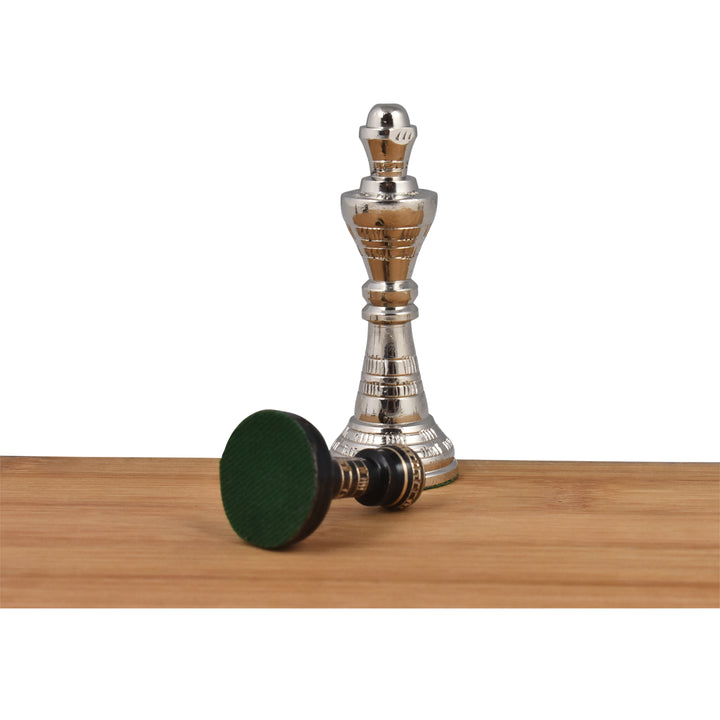 Juego de piezas y tablero de ajedrez de lujo de latón inspirado en Staunton - 12" - Arte único