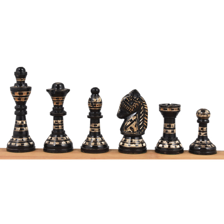 Jeu d'échecs et plateau de luxe en laiton et métal inspiré de Staunton - 12" - Unique Art