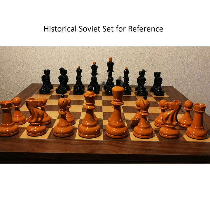 Slightly Imperfect 3.7" Soviet Großmeister Supreme Chess Set- Chess Pieces Only- Weighted Golden Rosewood