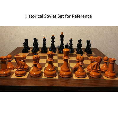 Slightly Imperfect 3.7" Soviet Grandmaster Supreme Chess Pieces only Set in Boxwood- Glass Eyes