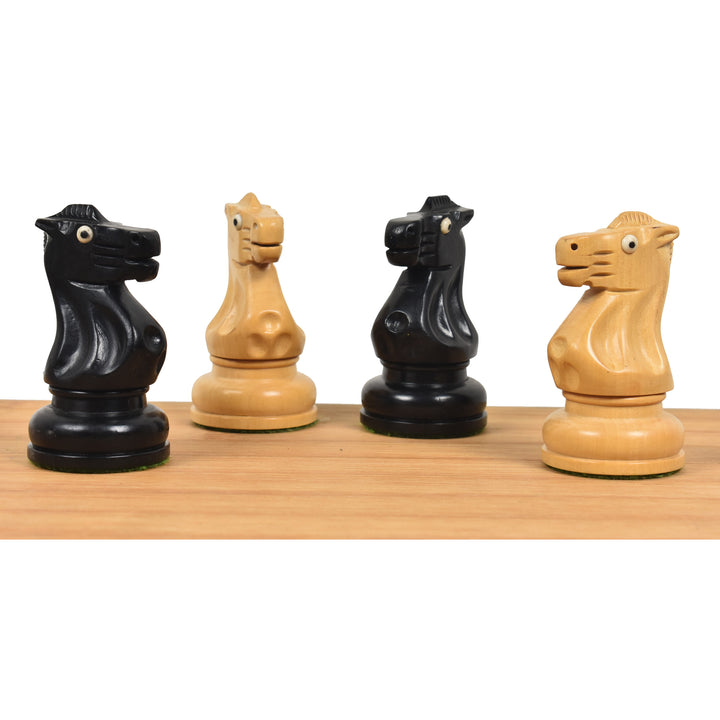 Slightly Imperfect 3.7" Soviet Grandmaster Supreme Chess Set - Chess Pieces Only in Boxwood- Glass Eyes