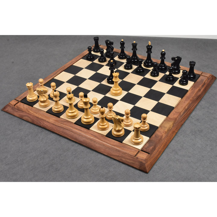 Slightly Imperfect 3.7" Soviet Grandmaster Supreme Chess Set - Chess Pieces Only in Boxwood- Glass Eyes