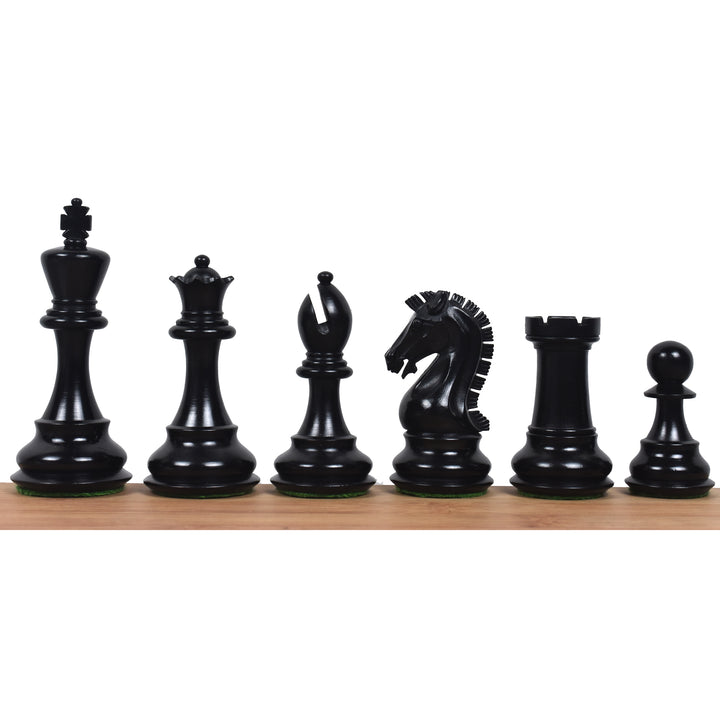 3.9" Craftsman Series Staunton Ebonised Schachfiguren mit 21" massivem Ebenholz & Ahornholz Schachbrett und Kunstlederkoffer Aufbewahrungsbox