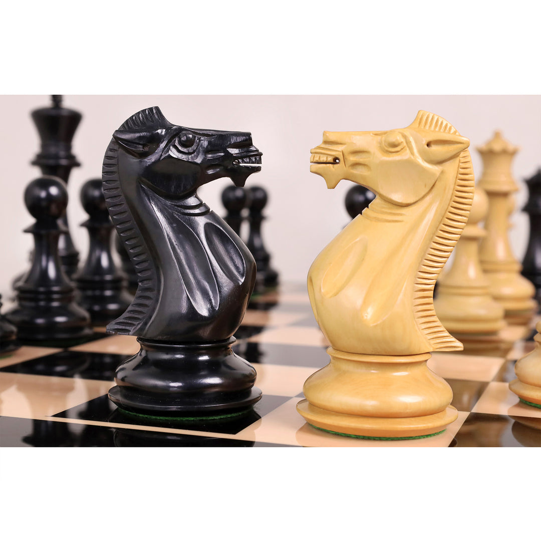 Combo of 6.3" Jumbo Pro Staunton Luxury Triple Weighted Chess Set with 26" Ebony & Maple Wood Chess Board