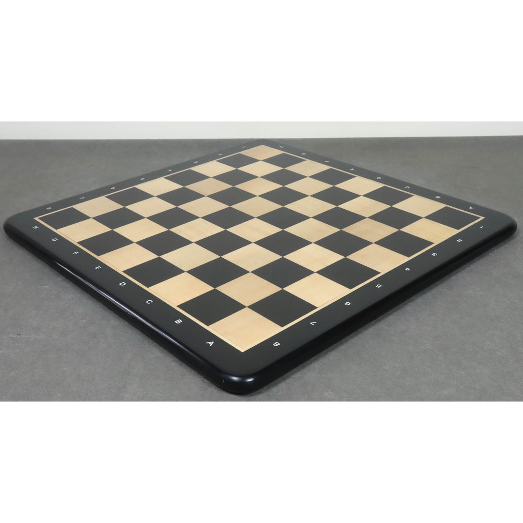 Slightly Imperfect 21" Ebony Wood & Maple Wood Chess board - Square of 55 mm - Algebraic Notations - Warehouse Clearance - Europe Shipping Only
