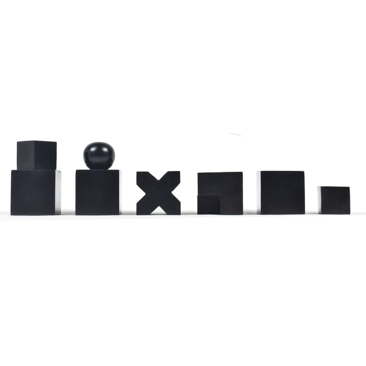 Reproduced 1923 Bauhaus Chess Set- Chess Pieces Only - Abstract set - Ebonised Boxwood - 2" King - Warehouse Clearance - Europe Shipping Only