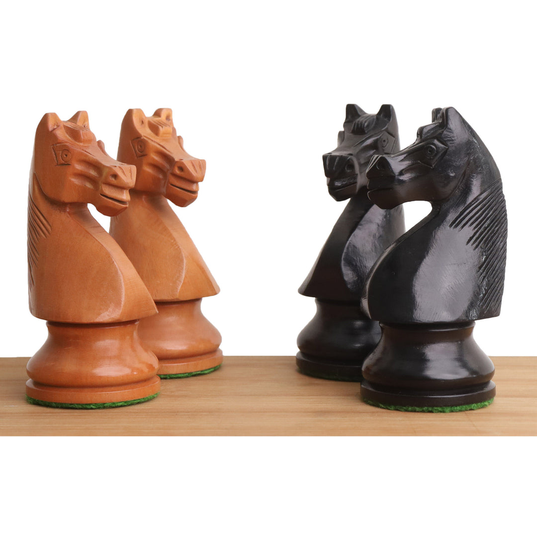 Slightly Imperfect 1920's German Collectors' Chess Set- Chess Pieces Only- Antique Boxwood- 4.1