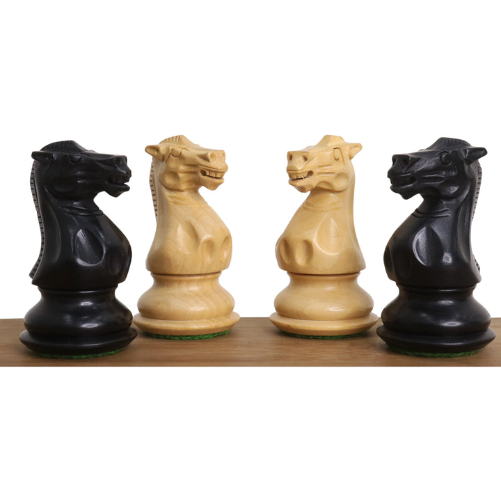 Slightly Imperfect 3" Professional Staunton Chessnut Air Sensor Compatible Set- Chess Pieces Only- Ebonised Boxwood