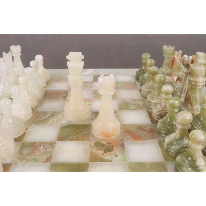 Onyx Marble & Stone Chess Pieces & Board Combo Set - 15" - Handcrafted Chess Set - Warehouse Clearance - Europe Shipping Only