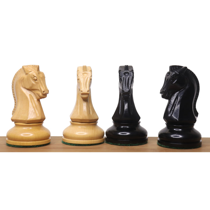 Slightly Imperfect 1950s' Fischer Dubrovnik Chess Set - Chess Pieces Only- Ebony & Boxwood - 3.8 " King