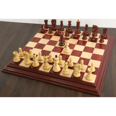 Slightly Imperfect Russian Zagreb 59' Chess Pieces only set - Double Weighted Bud Rose Wood