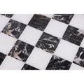18'' Borderless Marble Stone Luxury Chess Board -  Black and White Marble Stone  - Warehouse Clearance - USA Shipping Only