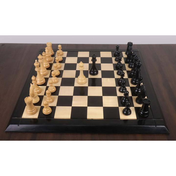 Slightly Imperfect Piatigorsky Cup Reproduced Chess Set- Chess Pieces Only- Ebony Wood – 5″ King
