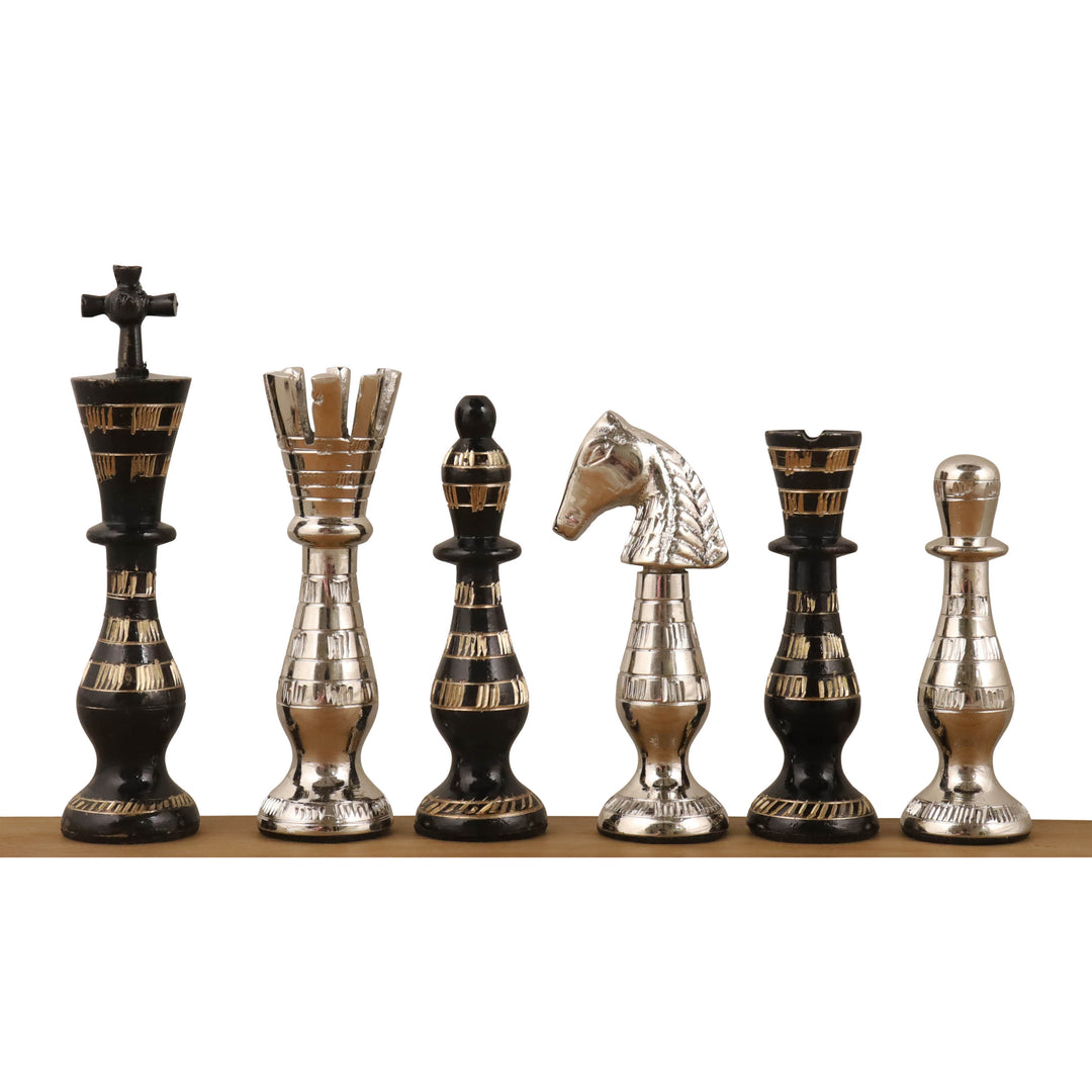 Sovereign Series Brass Metal Luxury Chess Pieces & Board Set- 14" - Unique Art - Warehouse Clearance - USA Shipping Only