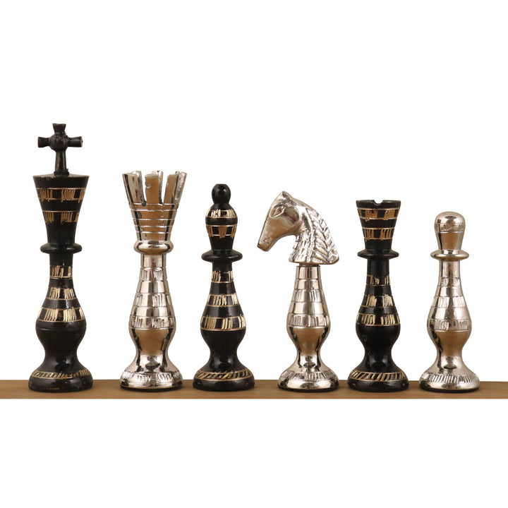 Sovereign Series Brass Metal Luxury Chess Pieces & Board Set- 14" - Unique Art - Warehouse Clearance - USA Shipping Only