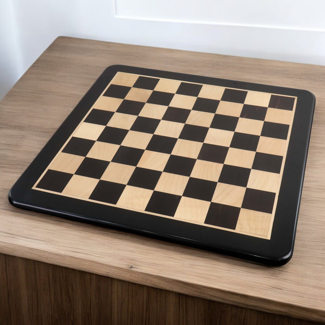 Combo of 3.9" Heritage Series Staunton Chess Set - Pieces in Ebony Wood & Boxwood with Chess Board & Storage Box