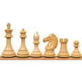 Juego de ajedrez exclusivo Alban Staunton ligeramente imperfecto con piezas pesadas - Solo piezas de ajedrez - Madera de rosa silvestre - 4 reinas