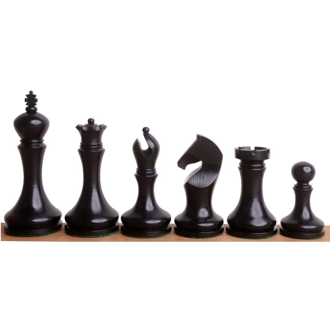 Slightly Imperfect 3.9" Zadar Series Modern Minimalist Chess Set- Chess Pieces Only- Weighted Ebonised Boxwood
