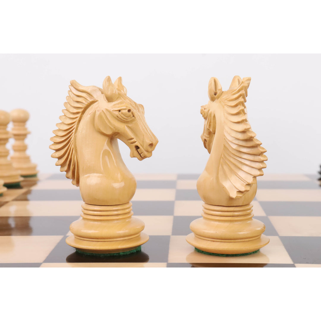 Nieznacznie niedoskonały 4,5” zestaw szachowe Gallant Knight Luksusowy Staunton - tylko szachy - potrójnie ważony - drewno hebanowe