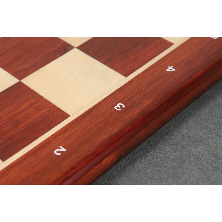 Slightly Imperfect 19″ Bud Rosewood & Maple Wood Chess board – 50 mm Square- Algebraic Notations - Warehouse Clearance - USA Shipping Only