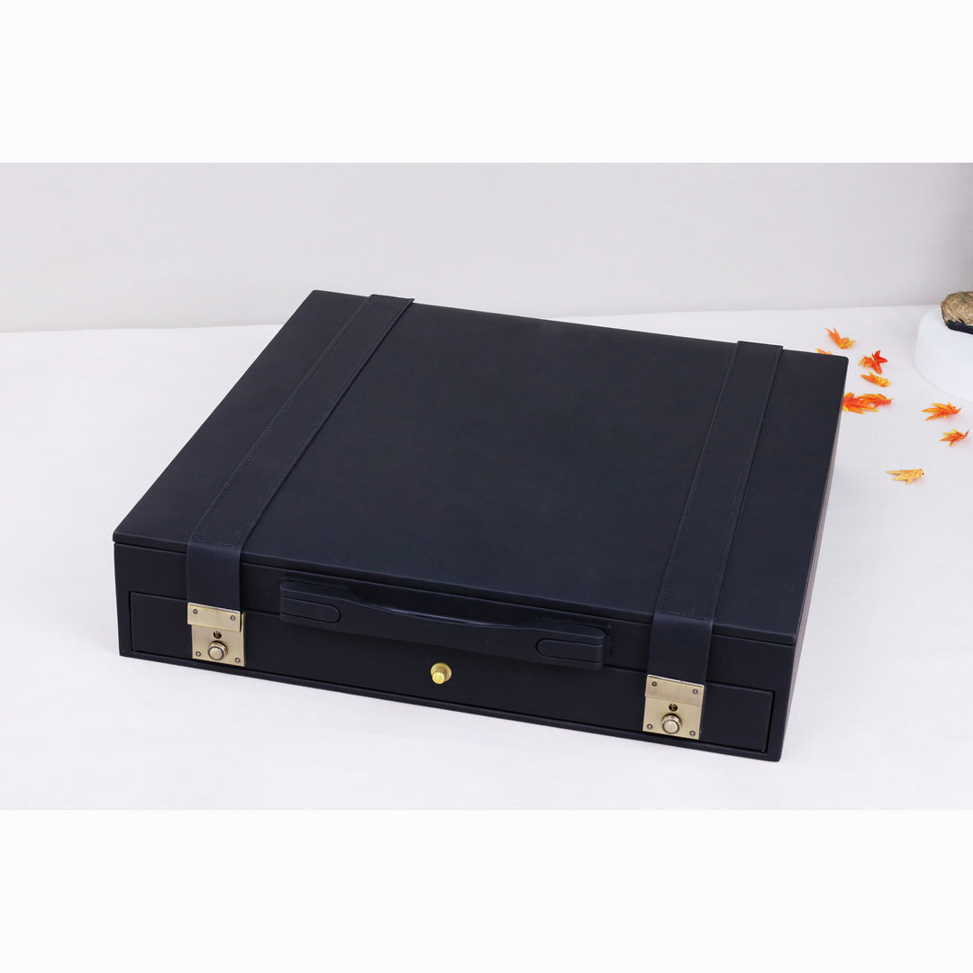 3" Professional Staunton Gift Chess Set - Pieces in Ebonized Boxwood with 17" Ebony Board & Storage Case