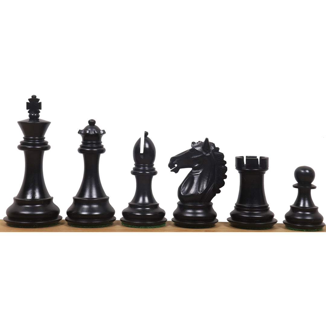 3.9" Alban Staunton Chess Set- Chess Pieces Only- Double Weighted Red & Black Dyed Wood - Warehouse Clearance - USA Shipping Only