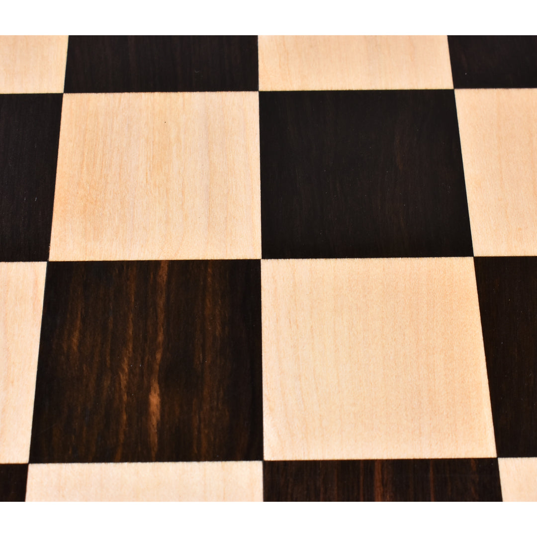 Slightly Imperfect 19" Solid Inlaid Ebony & Maple Wood Chess board - Square of 50 mm