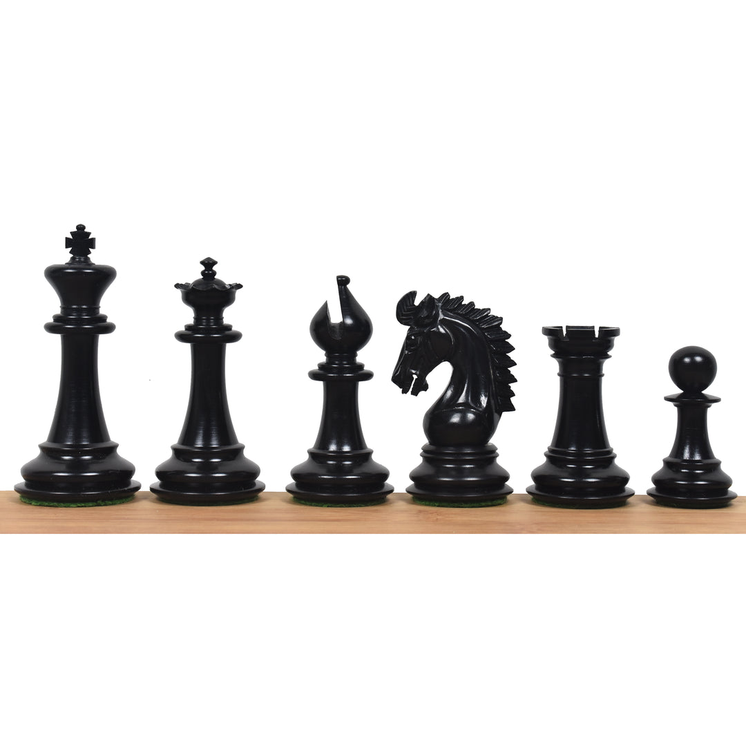 Slightly Imperfect 3.7" Emperor Series Staunton Chess Set- Chess Pieces Only- Double Weighted Ebony Wood