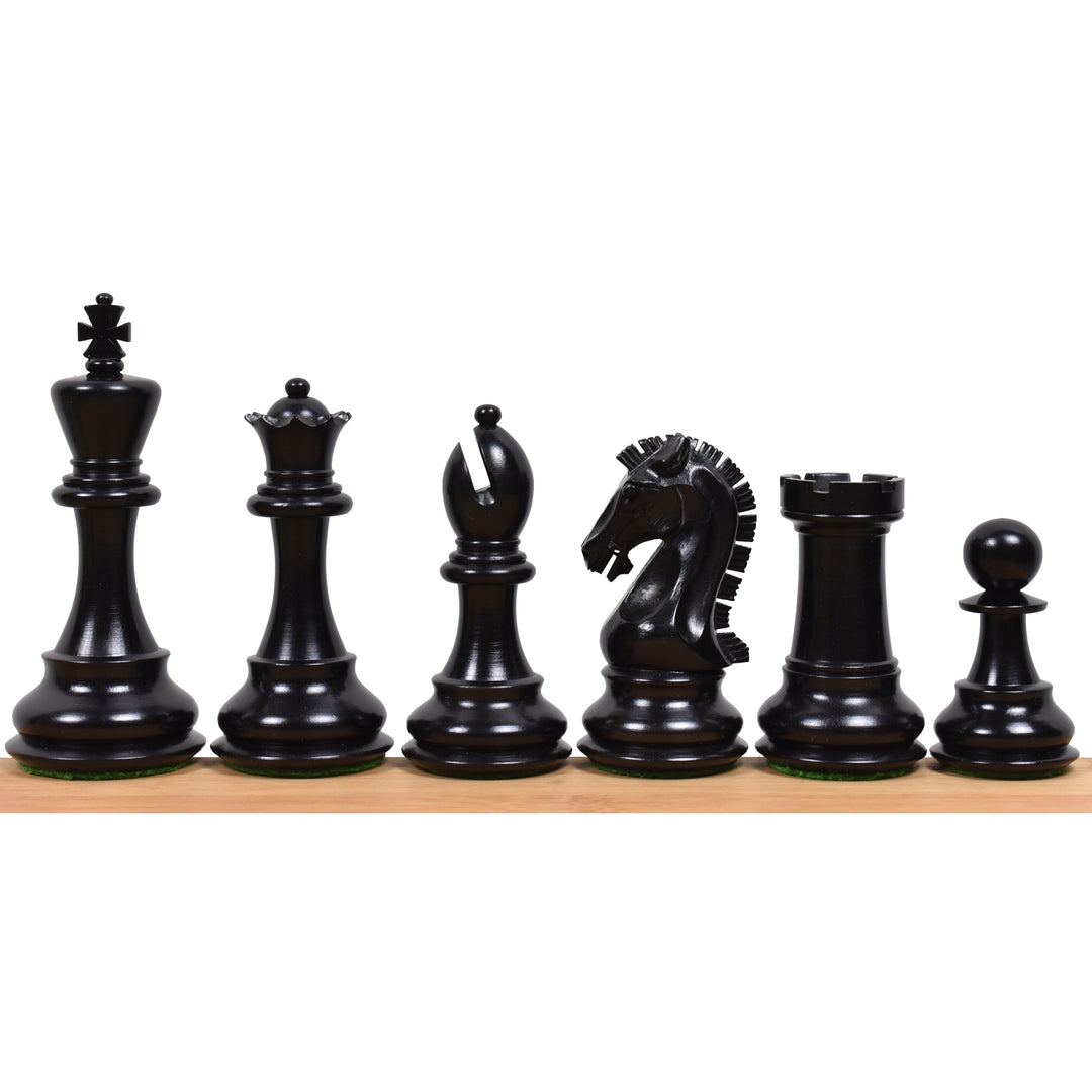 3.9" Craftsman Series Staunton Ebenholz Schachfiguren mit 21" massivem Ebenholz & Ahornholz Schachbrett und Kunstlederkoffer Aufbewahrungsbox