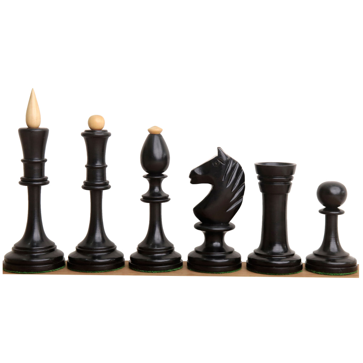 4.8-inch Averbakh Soviet chess pieces in premium ebonised boxwood.