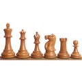 Légèrement imparfait 3.9" Jeu d'échecs Lessing Staunton - Pièces seulement - Bois d'ébène naturel et buis laqué antique