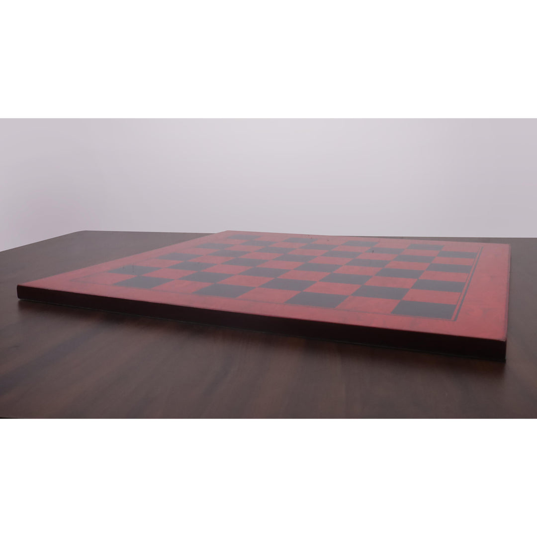 22" Red Ash Burl & Burl Ebony Printed Chess Board- 57mm square- Gloss Finish - Warehouse Clearance - Europe Shipping Only