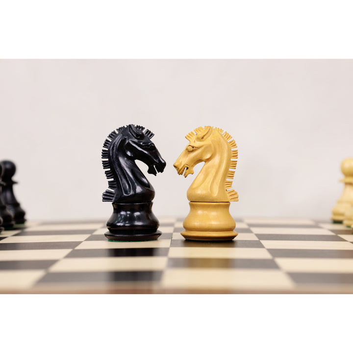 16" Craftsman Folding Magnetic Travel Chess Set – Ebony & Maple Wood Board with Ebonized Pieces | Luxurious Gift Set