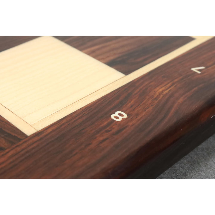 Slightly Imperfect 21" Flat Chessboard in Rosewood & Maple Wood - 55 mm Square- Algebraic Notations - Warehouse Clearance - Europe Shipping Only