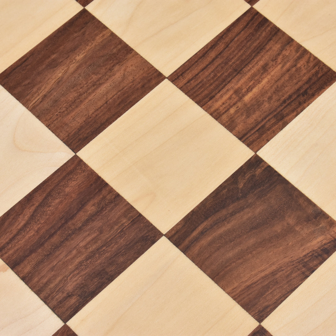 Slightly Imperfect 21" Drueke Style Golden Rosewood & Maple Chess Board With Notations- 55 mm square - Matt Finish - Warehouse Clearance - Europe Shipping Only