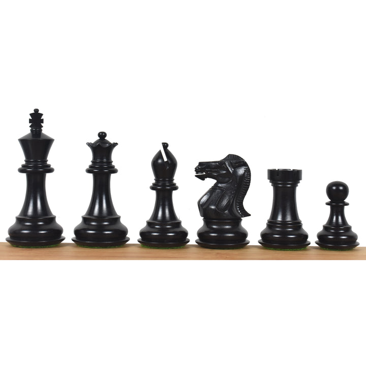 Slightly Imperfect 3.6" Professional Staunton Chess Set- Chess Pieces Only- Weighted Ebonised Boxwood