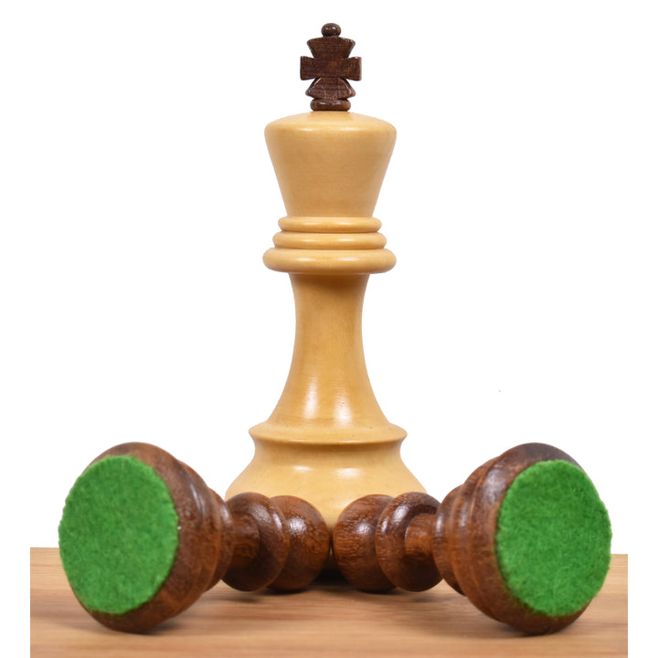 Slightly Imperfect 3.9" Russian Zagreb Chess Set- Chess Pieces Only - Weighted Golden Rosewood - Extra queens