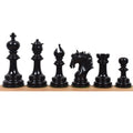 Piezas de ajedrez de madera de ébano Arthur Luxury Staunton de 4,6" con tablero de ajedrez de madera de ébano y arce de 23" - bordes de sheesham - acabado mate y caja de almacenamiento de cuero artificial