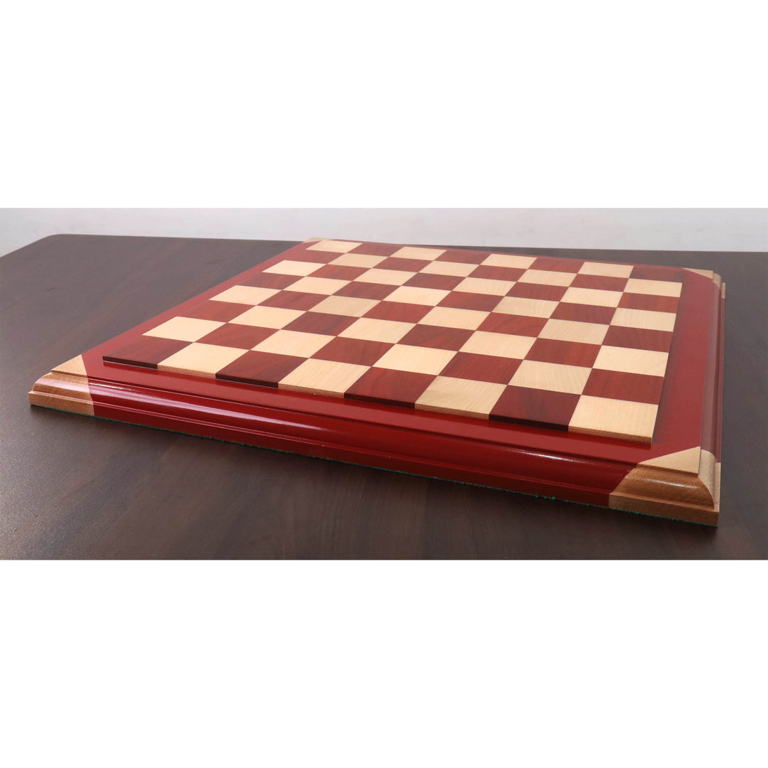 Tablero de ajedrez de lujo de madera de palisandro y arce de 21" - 55 mm cuadrado- Baldosas en relieve